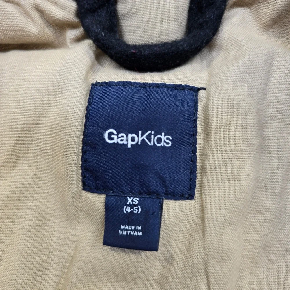 GAP Kids Wool Peacoat‎ Kids Boys Size 6 Black Double Breasted Anchor Buttons